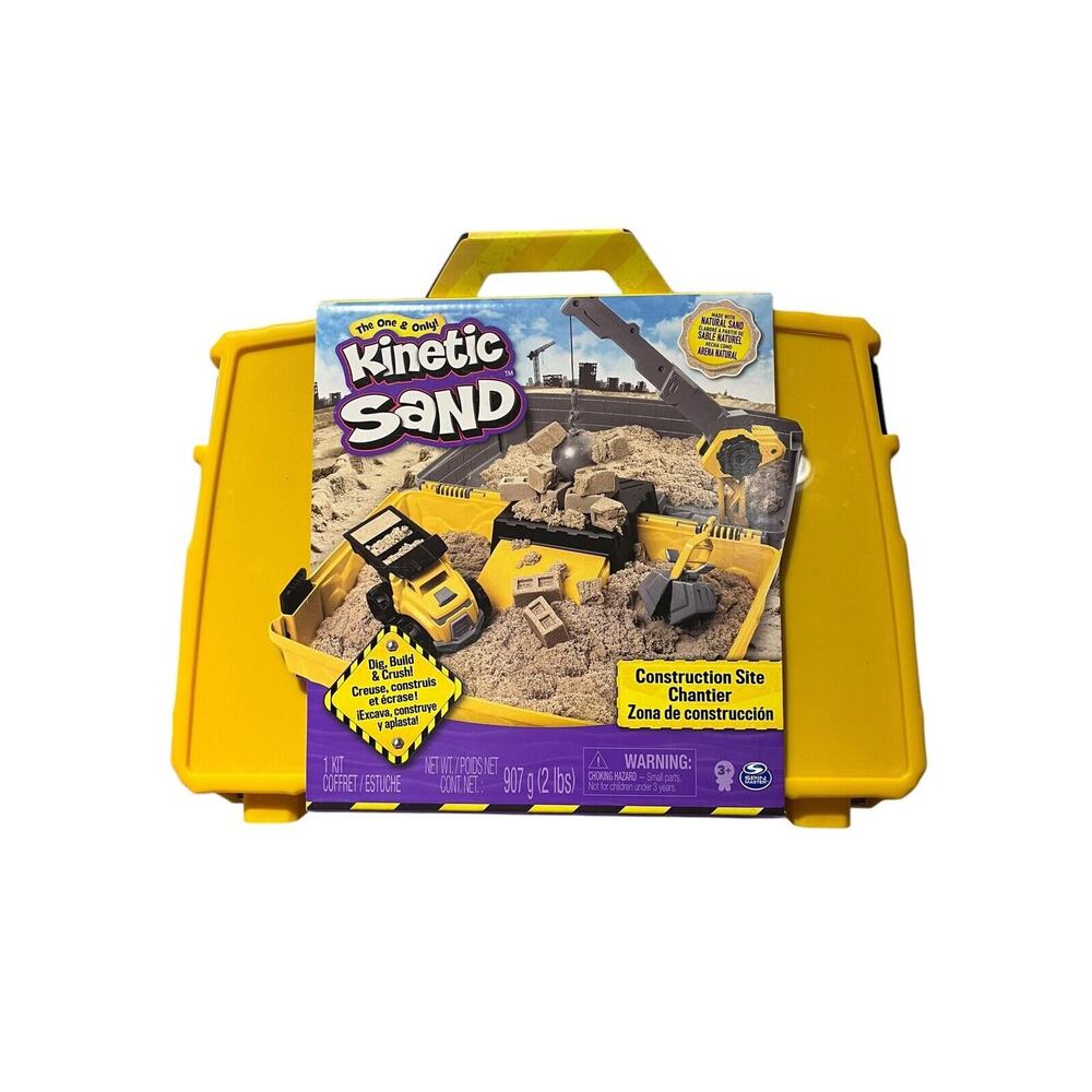 Kinetic Sand,Construction Site with Toy Truck & 2lbs Play sand Kids Ages 3+ Gift